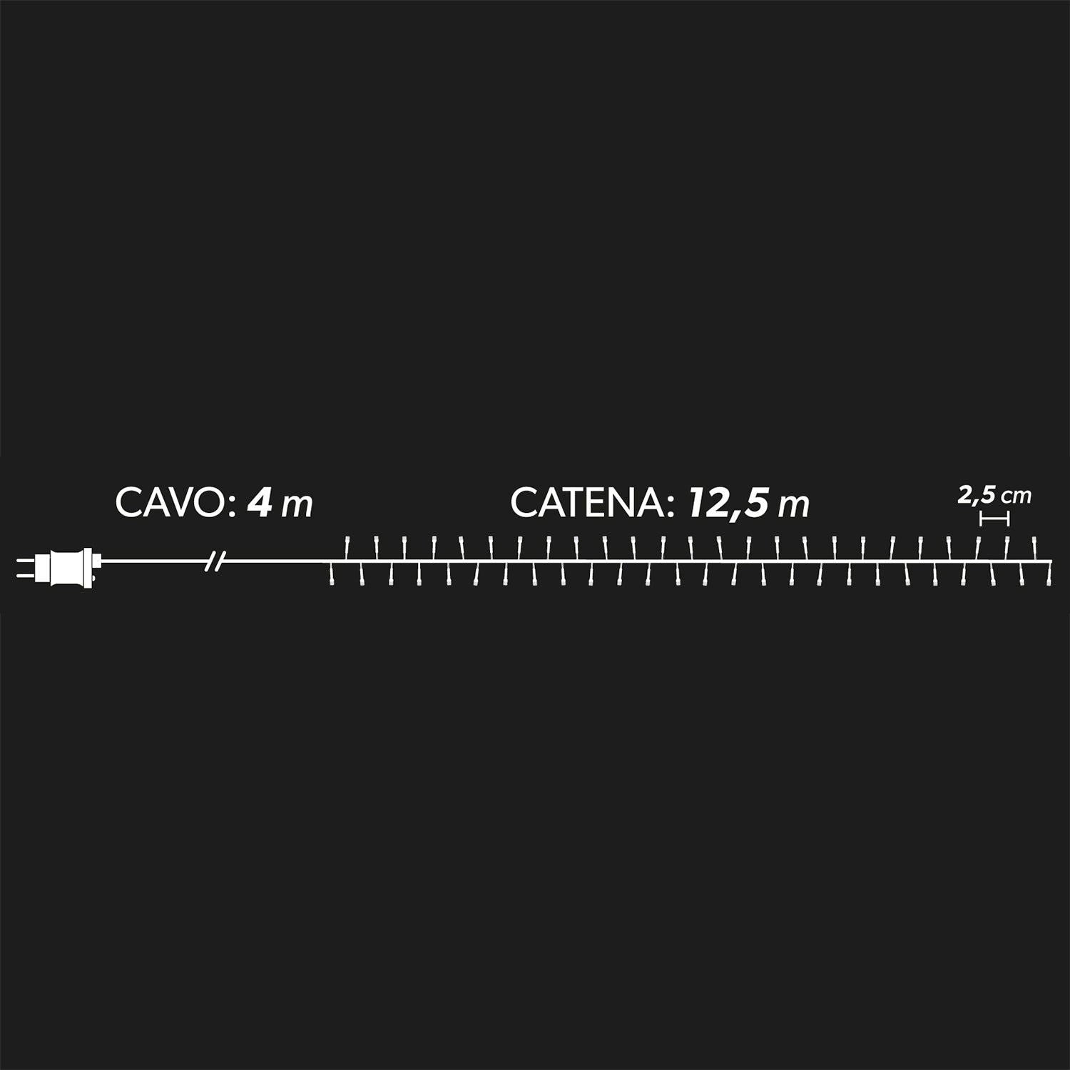 DICTROLUX - Catena Luminosa 500 LED Bianco Freddo Soft MiniPearl 12,5 metri